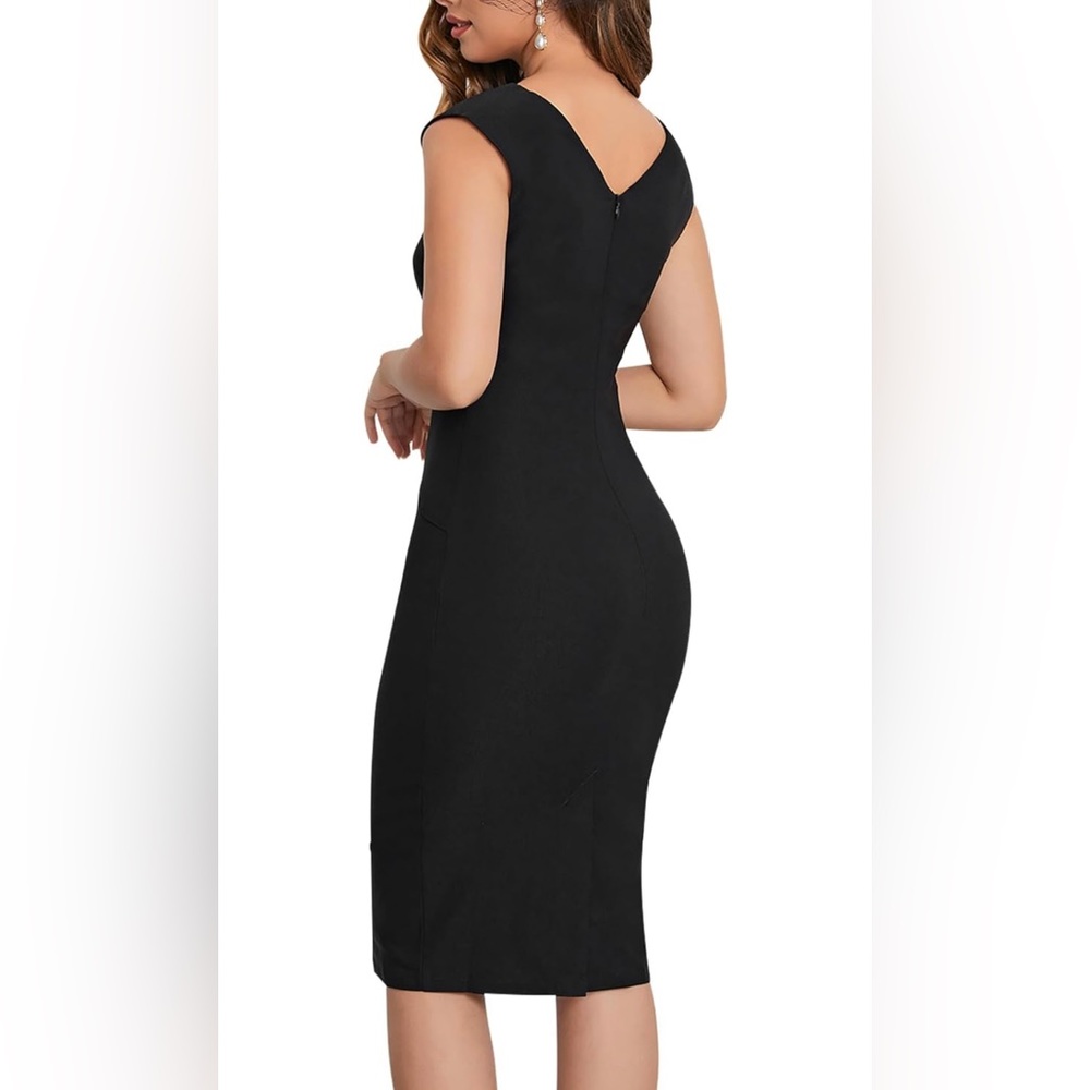 MUXXN Women's Retro 1950s Style Sleeveless Slim Business Pencil Dress